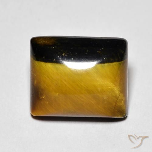 Ojo de Tigre Medium Dark-Brown natural de 6.42 ct, Corte Baguette, Opaco