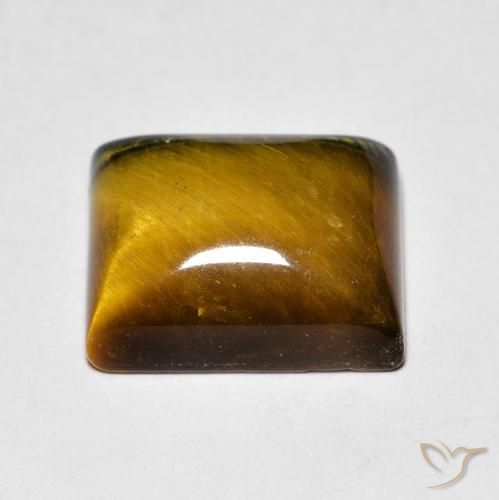 Ojo de Tigre Medium Dark-Brown natural de 6.42 ct, Corte Baguette, Opaco