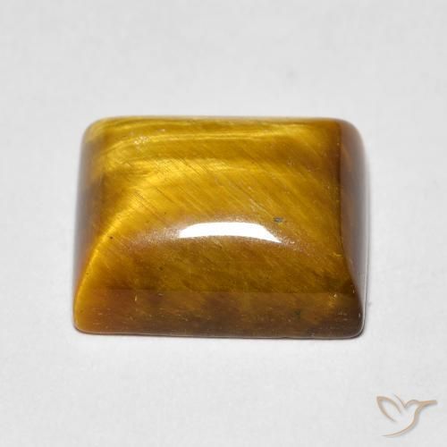 Ojo de Tigre Marrón cálido natural de 6.28 ct, Corte Baguette, Opaco