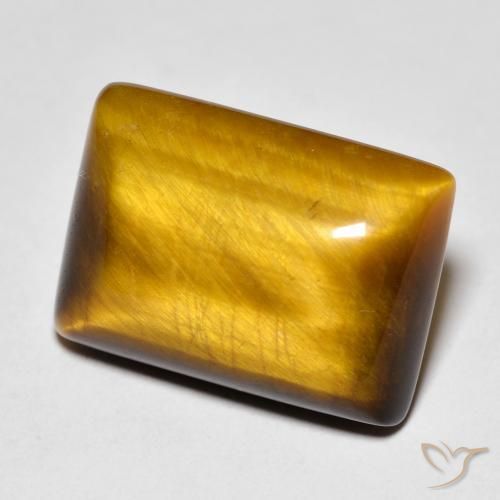 13.65ct Natural Medium Light-Brown Ojo de Tigre, Corte Baguette, Opaco
