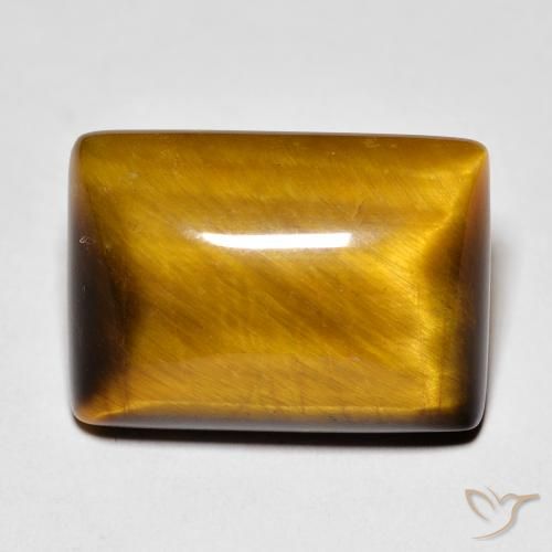 Ojo de Tigre Medium Light-Brown natural de 13.65 ct, Corte Baguette, Opaco