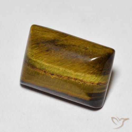 Ojo de Tigre Marrón medio natural de 7.65 ct, Corte Baguette, Opaco