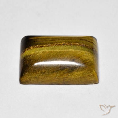 Ojo de Tigre Marrón medio natural de 7.65 ct, Corte Baguette, Opaco