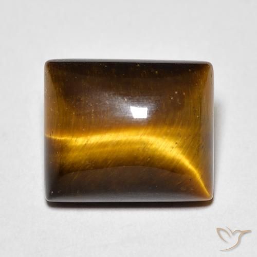 6.42ct Natural Marrón medio Ojo de Tigre, Corte Baguette, Opaco