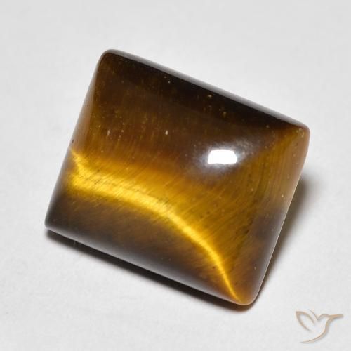Ojo de Tigre Marrón medio natural de 6.42 ct, Corte Baguette, Opaco