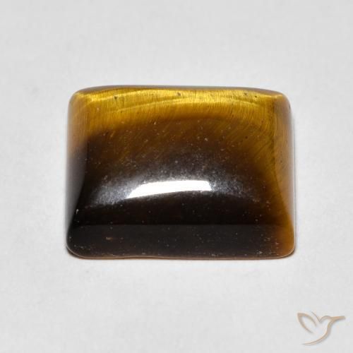 Ojo de Tigre Marrón medio natural de 6.42 ct, Corte Baguette, Opaco