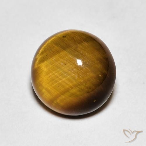 Ojo de Tigre Medium Dark-Brown natural de 2.27 ct, Redondo, Opaco