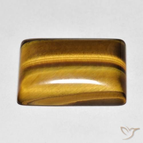 Ojo de Tigre Marrón dorado natural de 12.78 ct, Corte Baguette, Opaco