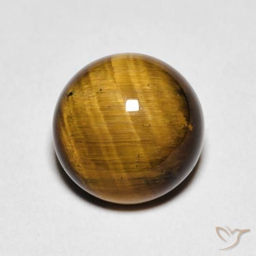 2.39ct Natural Marrón dorado Ojo de Tigre, Redondo, Opaco