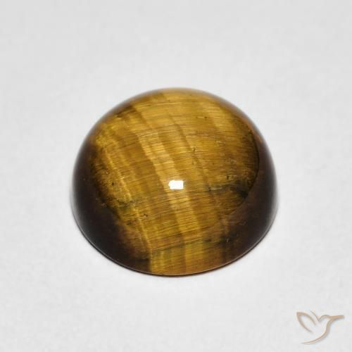 Ojo de Tigre Marrón dorado natural de 2.39 ct, Redondo, Opaco