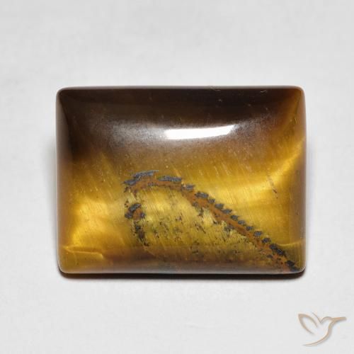 9.14ct Natural Medium Dark-Brown Ojo de Tigre, Corte Baguette, Opaco