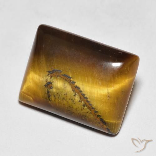 Ojo de Tigre Medium Dark-Brown natural de 9.14 ct, Corte Baguette, Opaco
