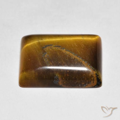 Ojo de Tigre Medium Dark-Brown natural de 9.14 ct, Corte Baguette, Opaco