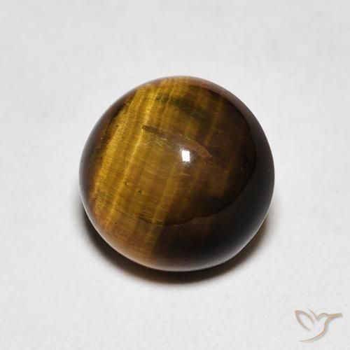Ojo de Tigre Marrón cálido natural de 2.18 ct, Redondo, Opaco
