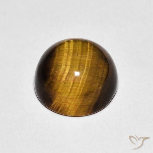 Ojo de Tigre Marrón cálido natural de 2.18 ct, Redondo, Opaco