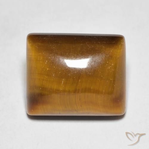 Ojo de Tigre Marrón medio natural de 6.62 ct, Corte Baguette, Opaco