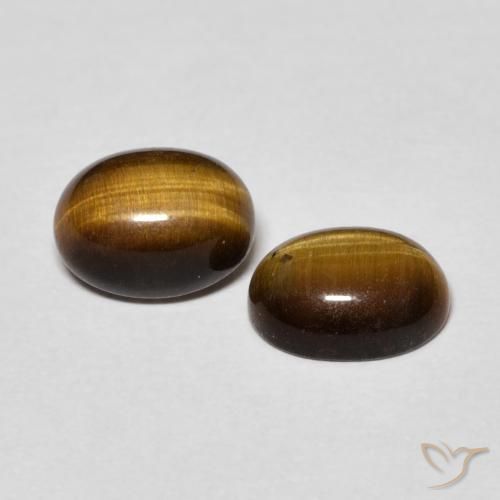 Gemas de Ojo de Tigre Marrón cálido natural de 2.62 ct, Ovalada, Opaco
