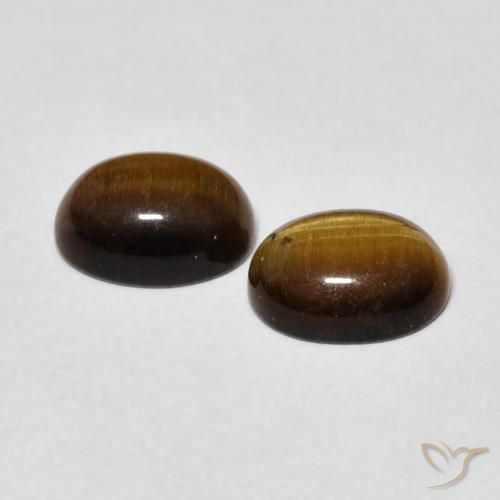 Gemas de Ojo de Tigre Marrón cálido natural de 2.62 ct, Ovalada, Opaco