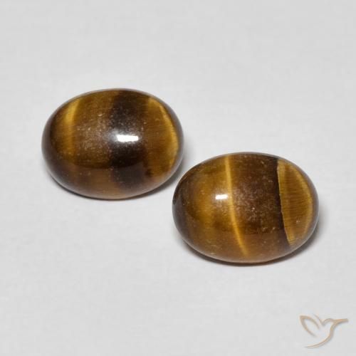 2.69ctw Natural Marrón dorado Ojo de Tigre, Ovalada, Opaco