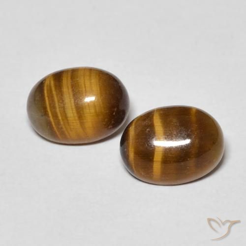 2.73ctw Natural Marrón cálido Ojo de Tigre, Ovalada, Opaco