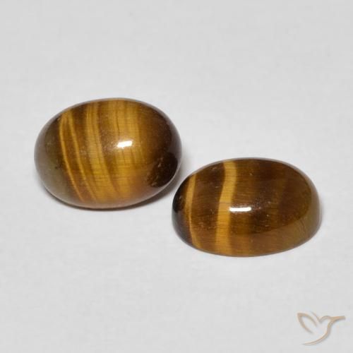 Gemas de Ojo de Tigre Marrón cálido natural de 2.73 ct, Ovalada, Opaco