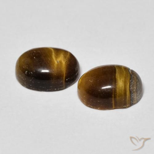 Gemas de Ojo de Tigre Marrón cálido natural de 3.32 ct, Ovalada, Opaco