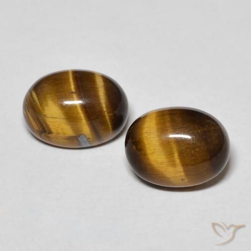 2.84ctw Natural Marrón dorado Ojo de Tigre, Ovalada, Opaco