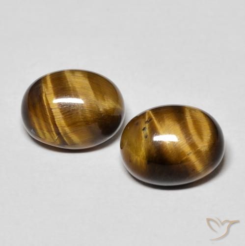 4.72ctw Natural Marrón cálido Ojo de Tigre, Ovalada, Opaco