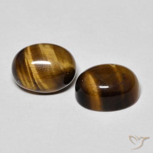 Gemas de Ojo de Tigre Marrón cálido natural de 4.72 ct, Ovalada, Opaco