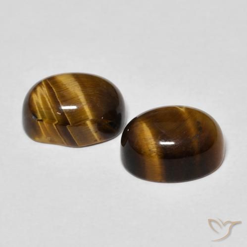 Gemas de Ojo de Tigre Marrón cálido natural de 4.72 ct, Ovalada, Opaco