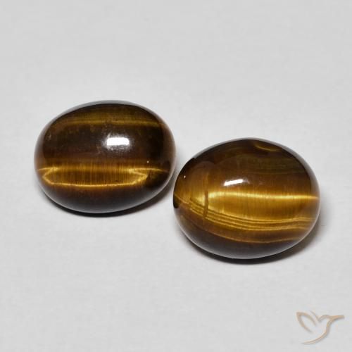 4.43ctw Natural Marrón medio Ojo de Tigre, Ovalada, Opaco