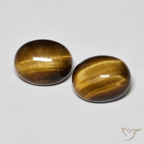 3.60ctw Natural Marrón dorado Ojo de Tigre, Ovalada, Opaco