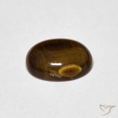 Ojo de Tigre Marrón medio natural de 1.08 ct, Ovalada, Opaco