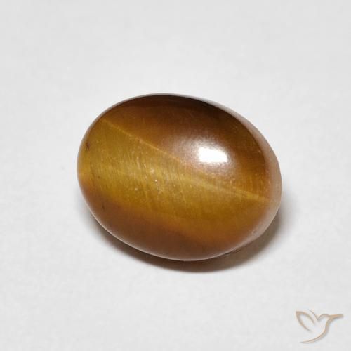 Ojo de Tigre Marrón cálido natural de 3.12 ct, Ovalada, Opaco