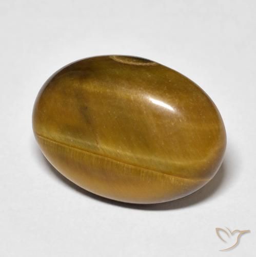 Ojo de Tigre Marrón claro natural de 9.62 ct, Ovalada, Opaco