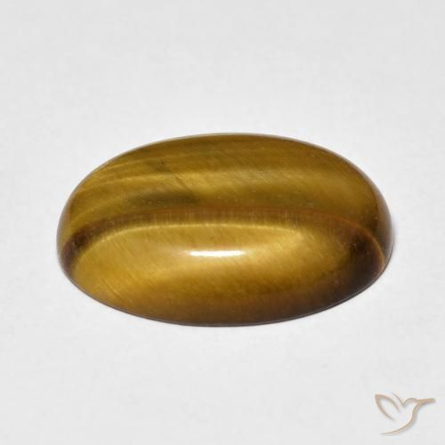 Ojo de Tigre Marrón claro natural de 9.62 ct, Ovalada, Opaco