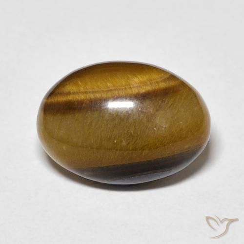 5.64ct Natural Marrón amarillento Ojo de Tigre, Ovalada, Opaco