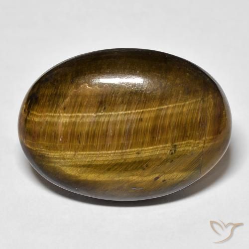 24.85ct Natural Medium Light-Brown Ojo de Tigre, Ovalada, Opaco