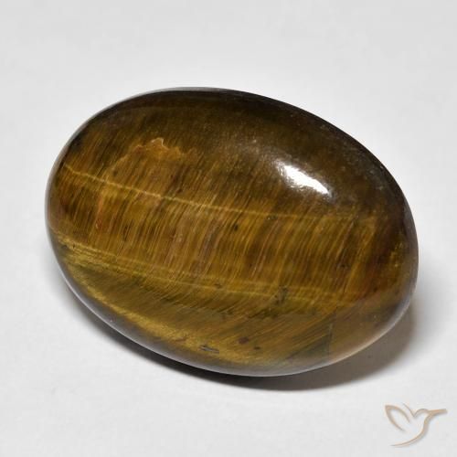 Ojo de Tigre Medium Light-Brown natural de 24.85 ct, Ovalada, Opaco