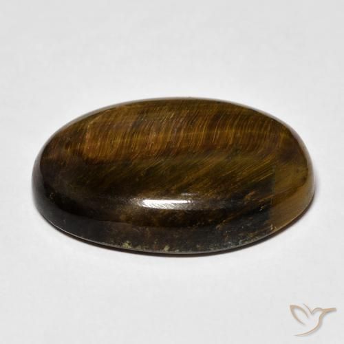 Ojo de Tigre Medium Light-Brown natural de 24.85 ct, Ovalada, Opaco