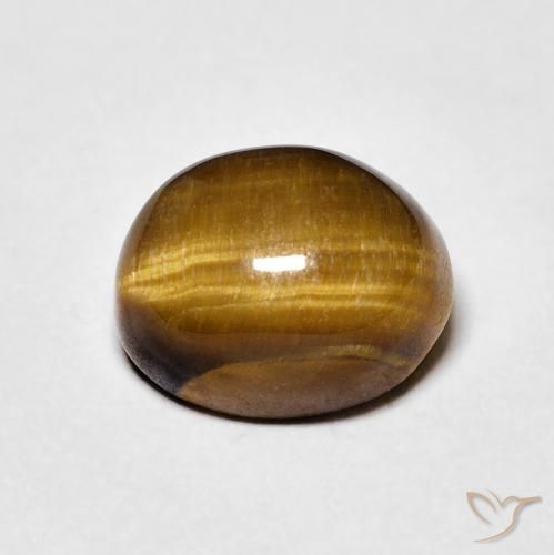 4.05ct Natural Marrón amarillento Ojo de Tigre, Ovalada, Opaco