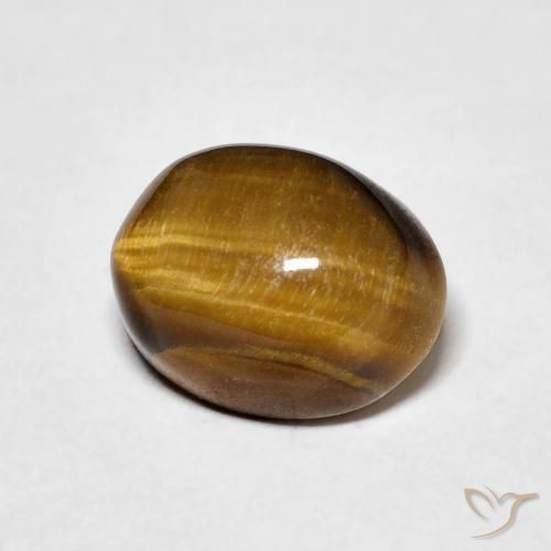 Ojo de Tigre Marrón amarillento natural de 4.05 ct, Ovalada, Opaco