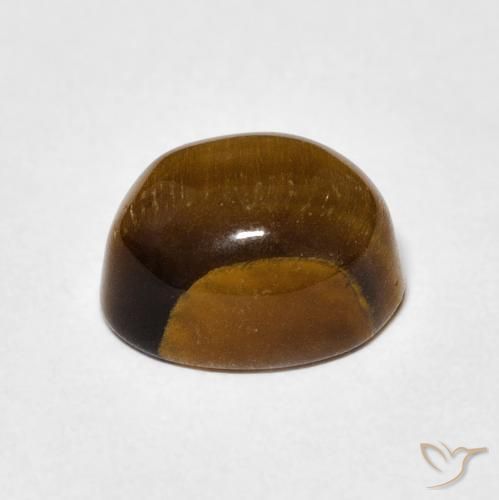 Ojo de Tigre Marrón amarillento natural de 4.05 ct, Ovalada, Opaco