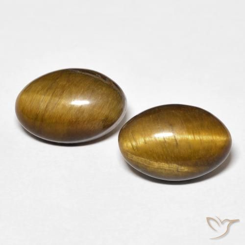 7.73ctw Natural Marrón dorado Ojo de Tigre, Ovalada, Opaco