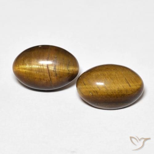7.36ctw Natural Medium Dark-Brown Ojo de Tigre, Ovalada, Opaco