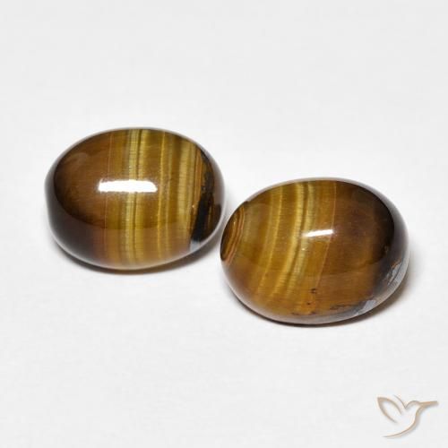 4.81ctw Natural Marrón medio Ojo de Tigre, Ovalada, Opaco