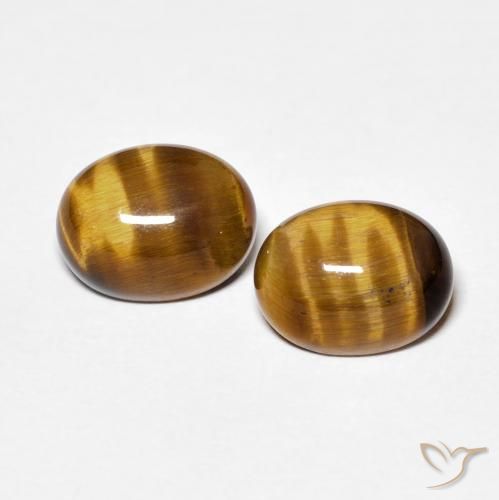 4.00ctw Natural Marrón medio Ojo de Tigre, Ovalada, Opaco