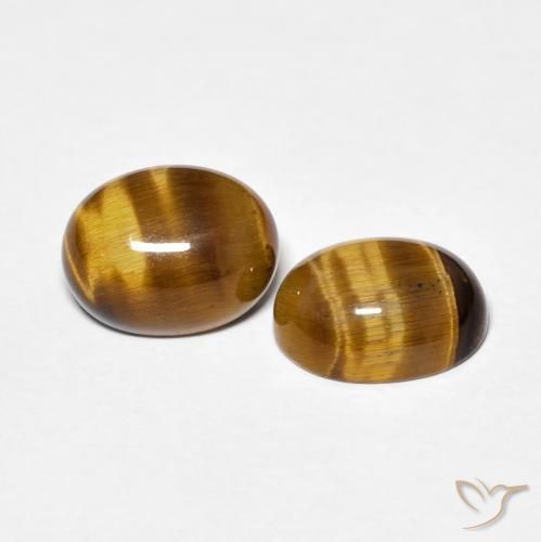 Gemas de Ojo de Tigre Marrón medio natural de 4.00 ct, Ovalada, Opaco