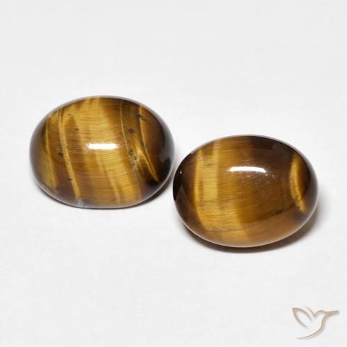 4.12ctw Natural Marrón amarillento Ojo de Tigre, Ovalada, Opaco