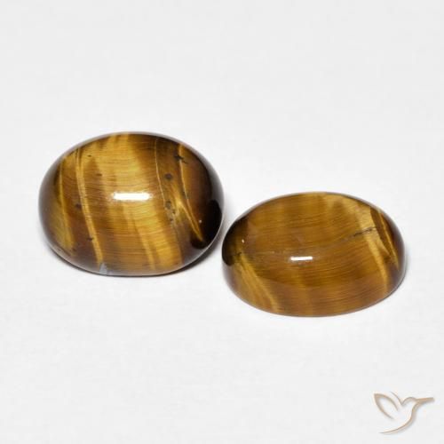 Gemas de Ojo de Tigre Marrón amarillento natural de 4.12 ct, Ovalada, Opaco